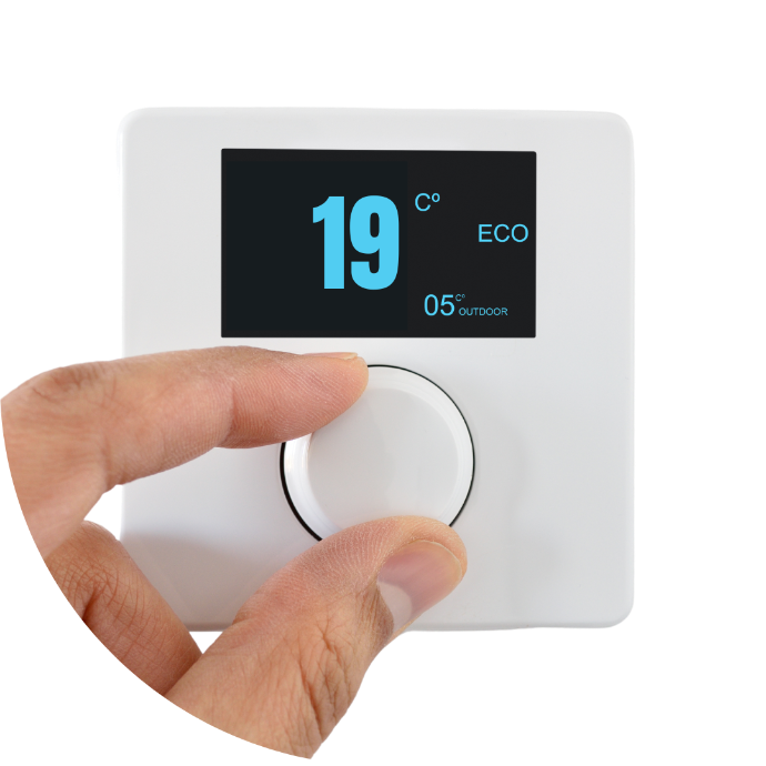 thermostat chauffage réglé a 19°C 